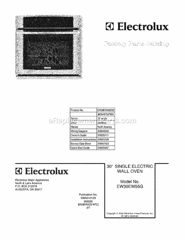 Electrolux EW30EW55GS2 Built-In, Electric Wall Oven Page C Diagram