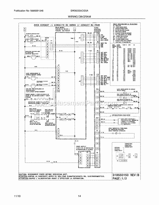 Electrolux EW30GS6CGSA Range Page G Diagram