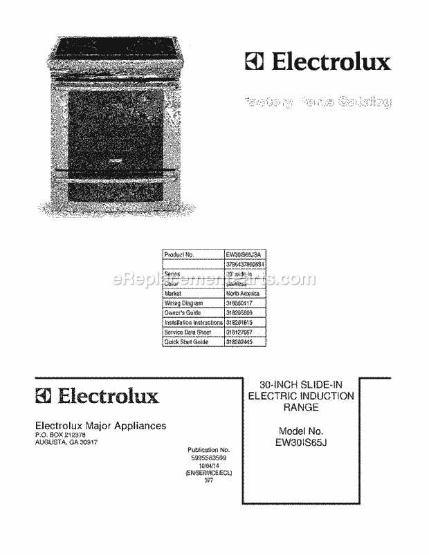 Electrolux EW30IS65JSA Range Page C Diagram