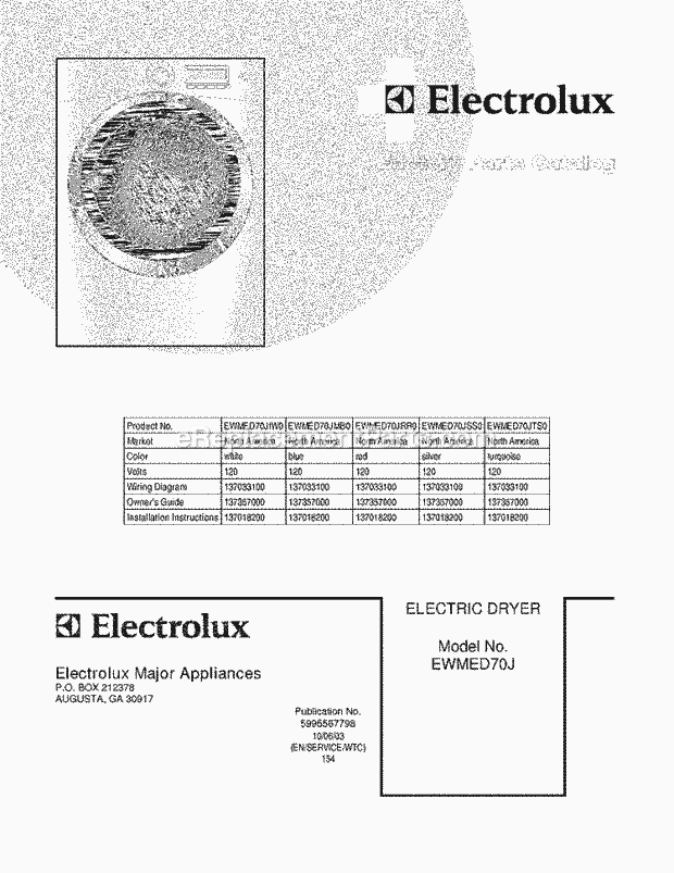 Electrolux EWMED70JSS0 Dryer Page D Diagram