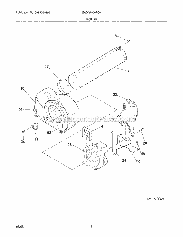 Electrolux SAGQ7000FS0 Dryer Motor Diagram