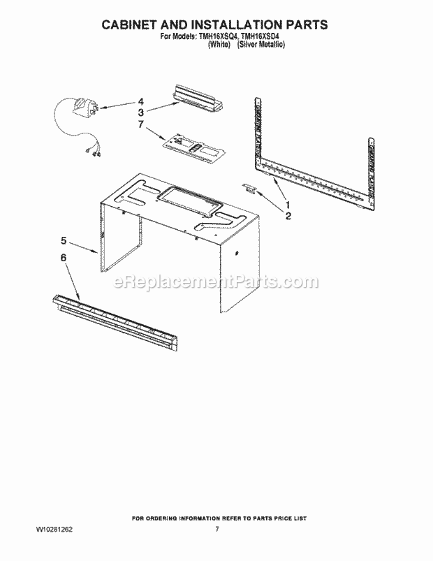 Estate TMH16XSQ4 Microwave Cabinet and Installation Parts Diagram