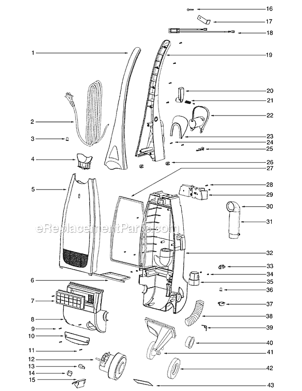 Eureka 2272AV Boss Upright Vacuum Page C Diagram