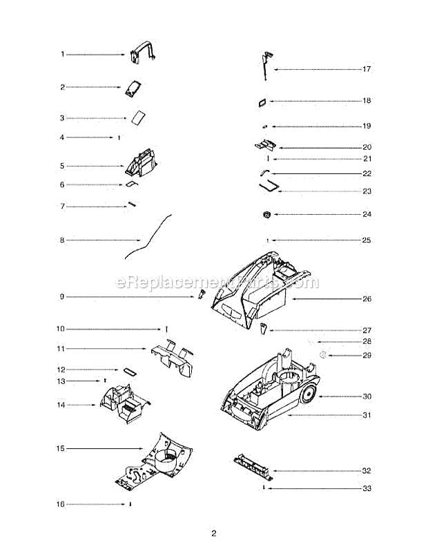 Eureka 2591AV-2 Carpet Cleaner Page B Diagram