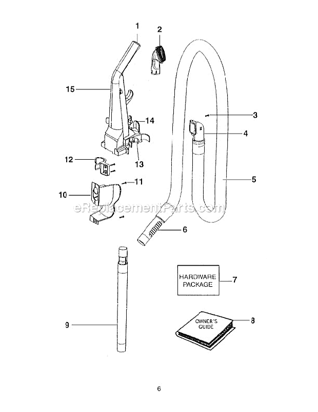 Eureka 2981AVZ-1 Upright Vacuum Page B Diagram