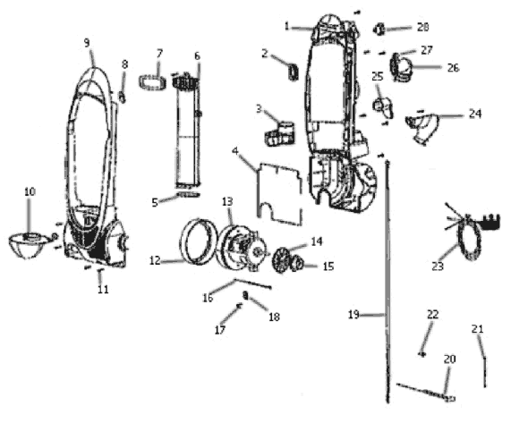 Eureka 3041BZ Upright Vacuum Page D Diagram