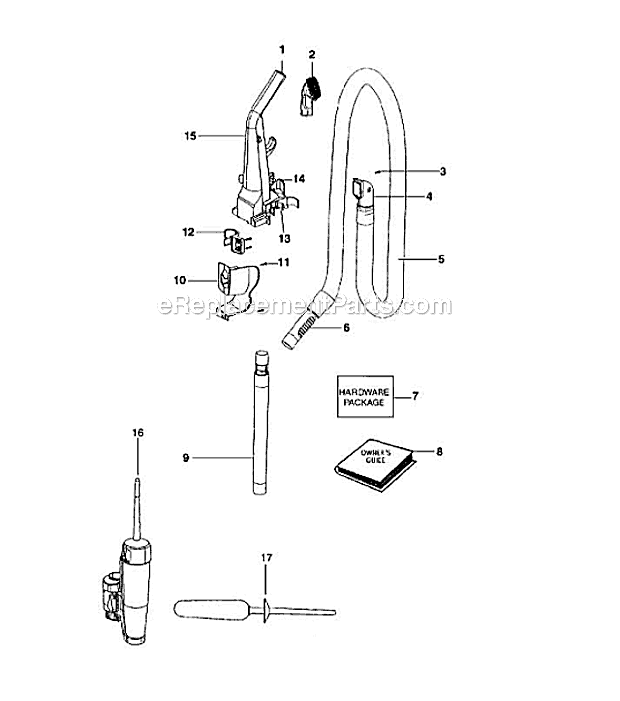 Eureka 3272AV Upright Vacuum Page B Diagram