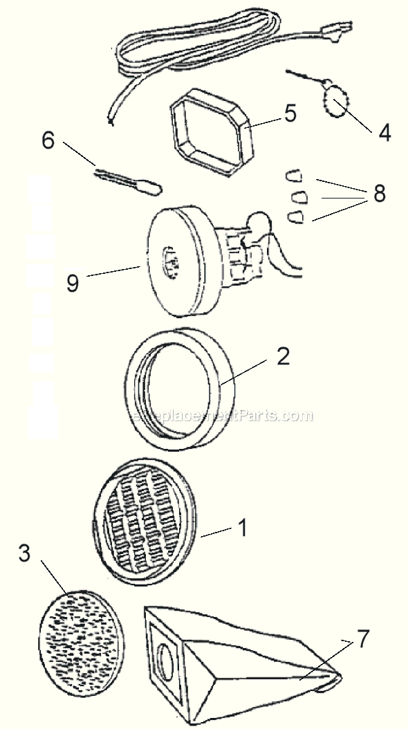 Eureka 3651AM Mighty Might Canister Vacuum Page B Diagram