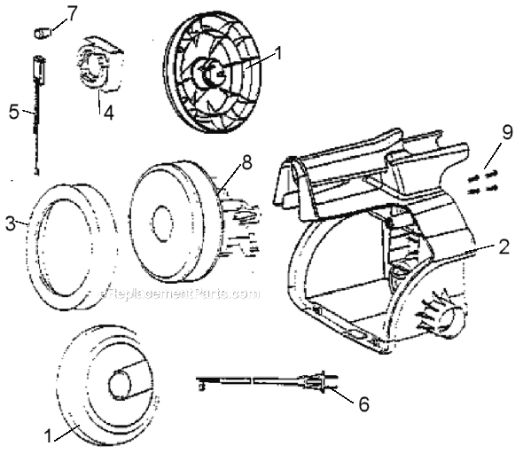 Eureka 3670B Mighty Might Canister Vacuum Page B Diagram