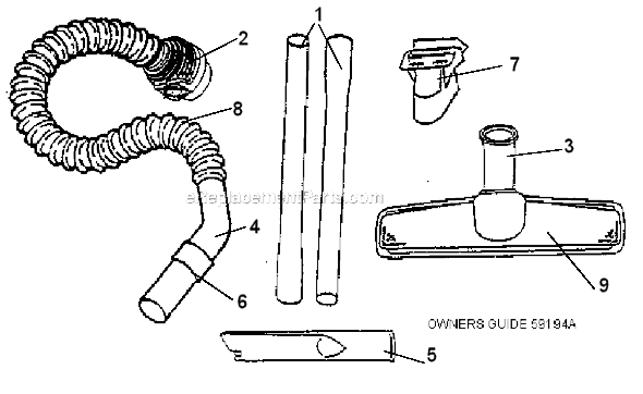 Eureka 3670B Mighty Might Canister Vacuum Page C Diagram