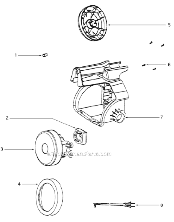 Eureka 3670E-1 Mighty Might Canister Vacuum Page B Diagram
