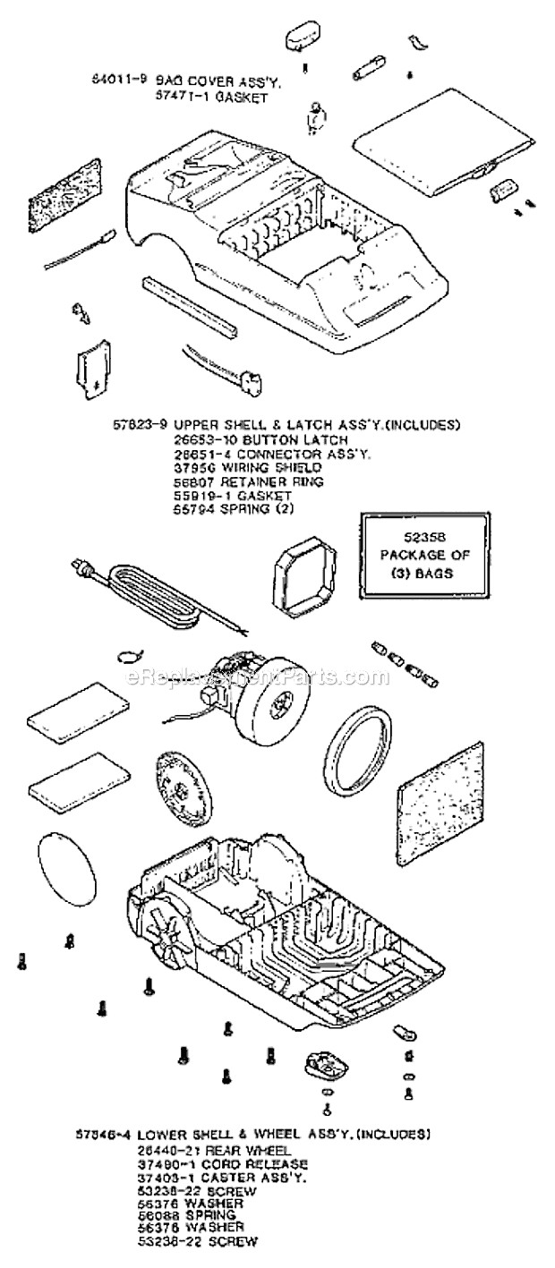 Eureka 3930B Rally Canister Vacuum Page B Diagram