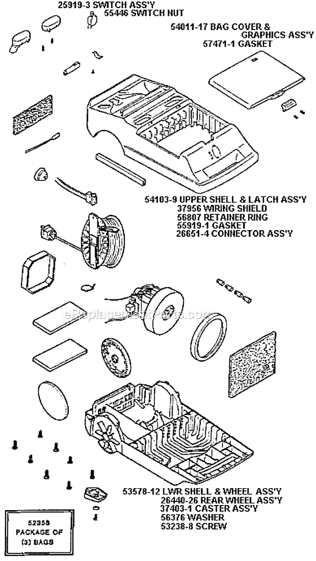 Eureka 3982A Rally Canister Vacuum Page B Diagram