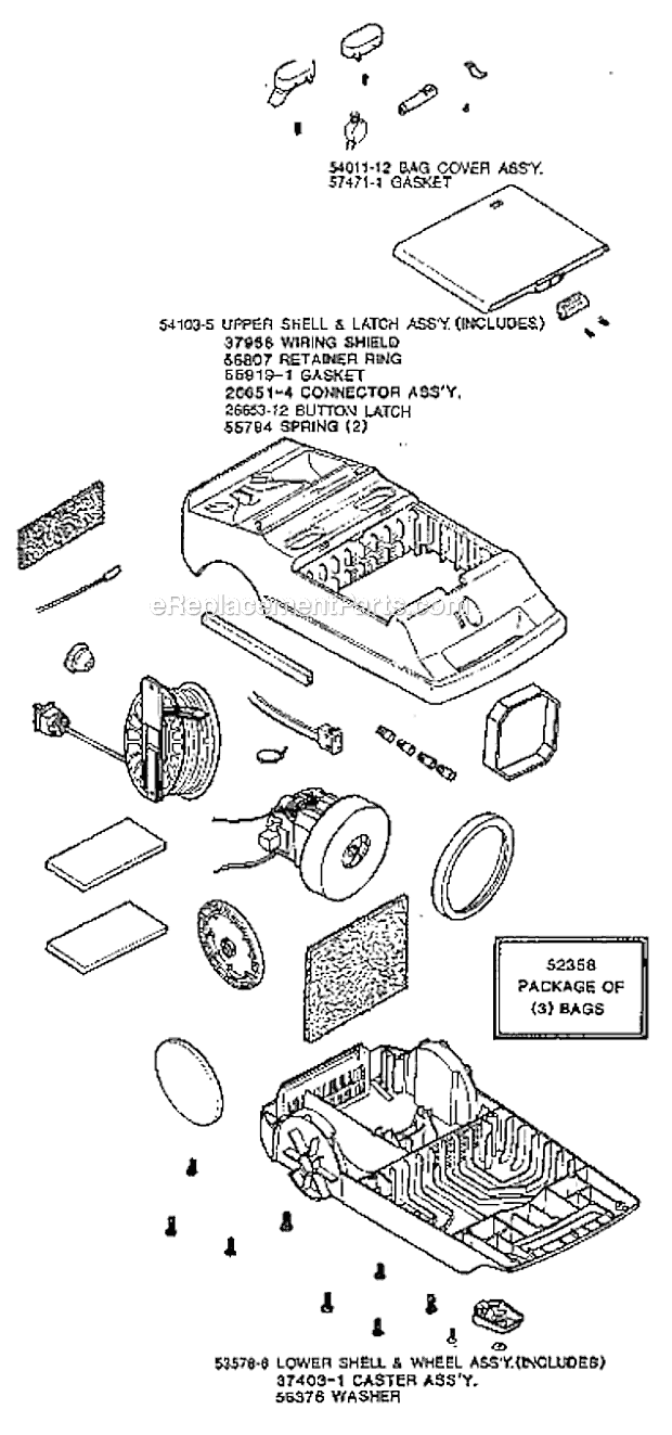 Eureka 3987A Rally Canister Vacuum Page B Diagram