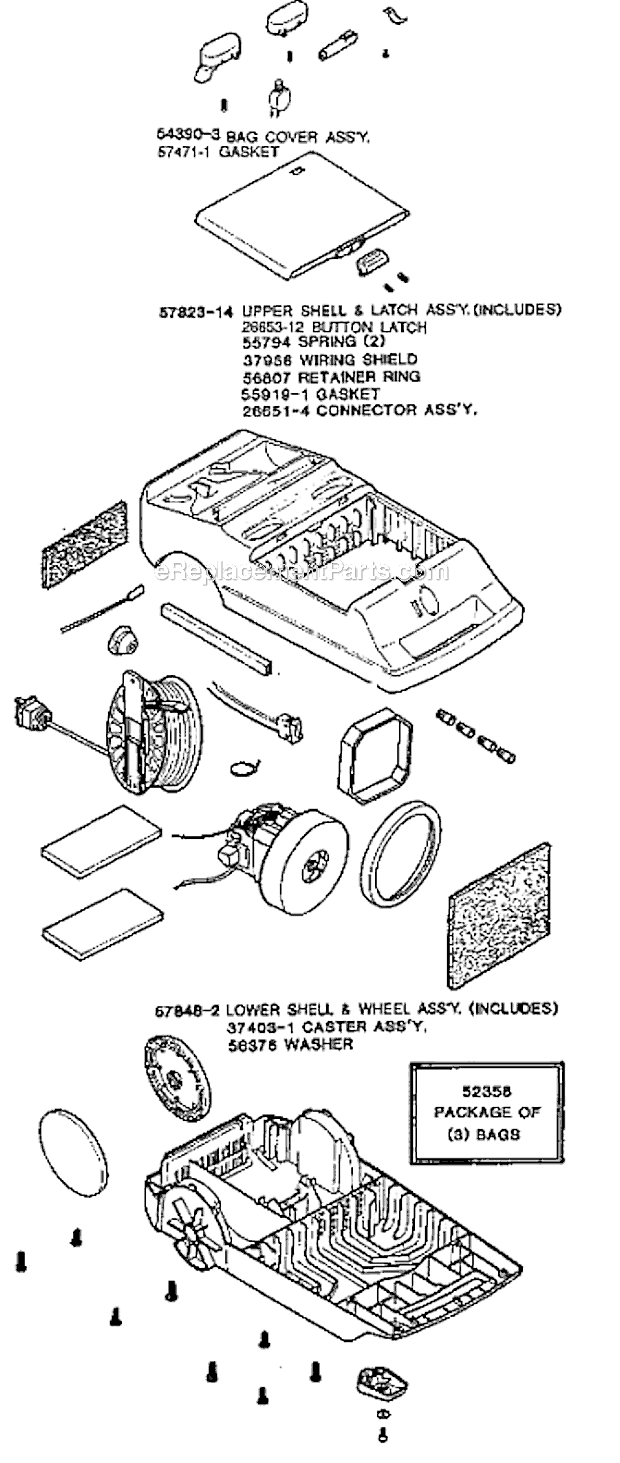 Eureka 3987B Rally Canister Vacuum Page B Diagram