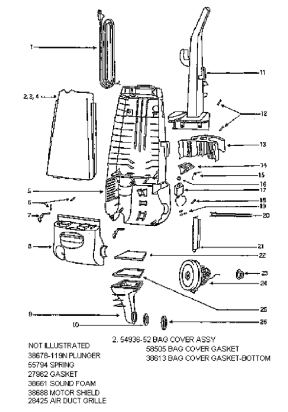 Eureka 4335FT Upright Vacuum Page B Diagram