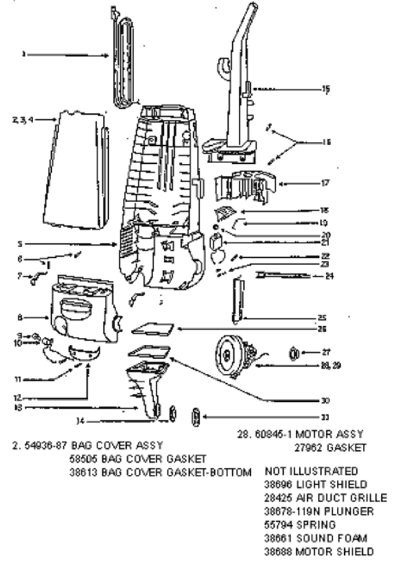 Eureka 4341ATV Upright Vacuum Page B Diagram