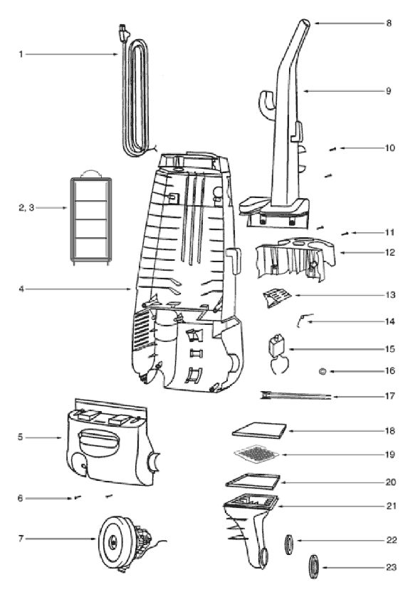 Eureka 4388AT Upright Vacuum Page B Diagram