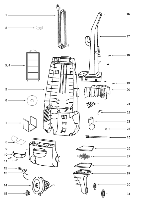 Eureka 4393A Upright Vacuum Page C Diagram