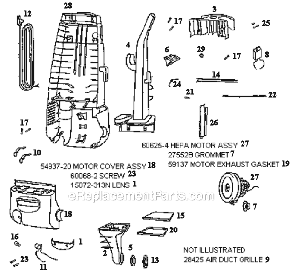 Eureka 4480BT Upright Vacuum Page B Diagram