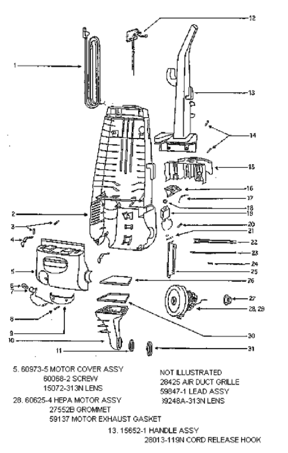 Eureka 4483ATS Upright Vacuum Page B Diagram