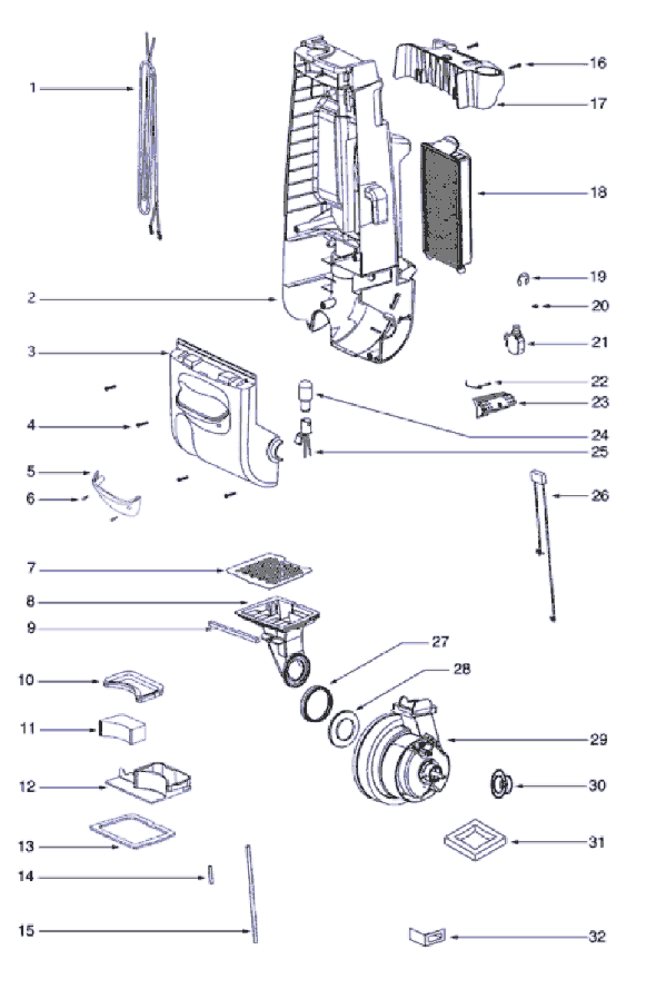 Eureka 4684B Upright Vacuum Page B Diagram