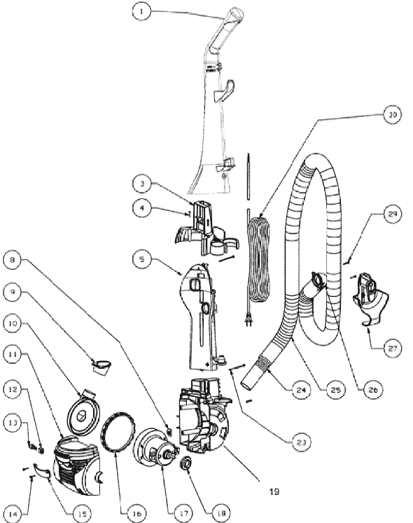 Eureka 4704TE Upright Vacuum Page C Diagram