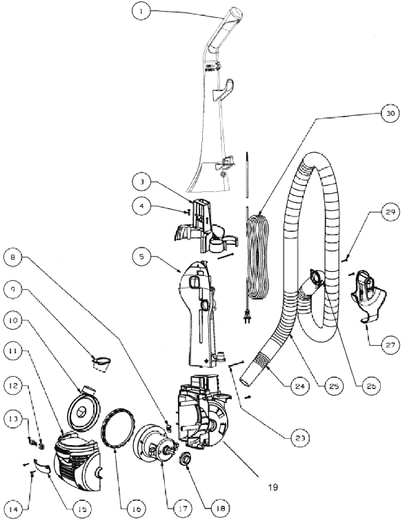 Eureka 4712AZ Upright Vacuum Page C Diagram