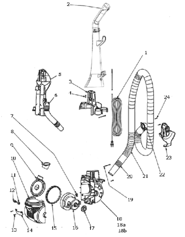 Eureka 4718AVZ Upright Vacuum Page C Diagram