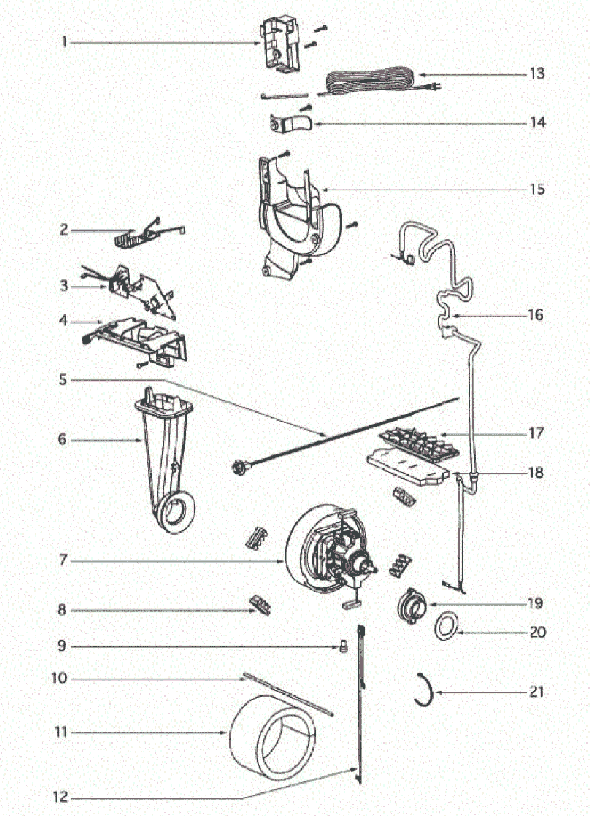 Eureka 4870J Upright Vacuum Page C Diagram