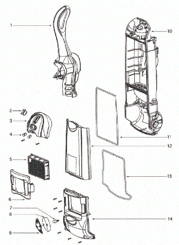 Eureka 4870KE Upright Vacuum Page B Diagram