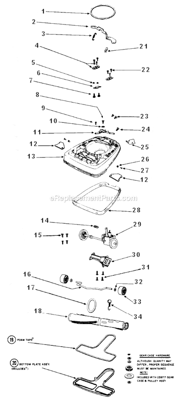 Eureka 5085A 5000 Series Self-Propelled Upright Vacuum Lower_Casting_Assembly_Component_Power_Drive_Unit Diagram