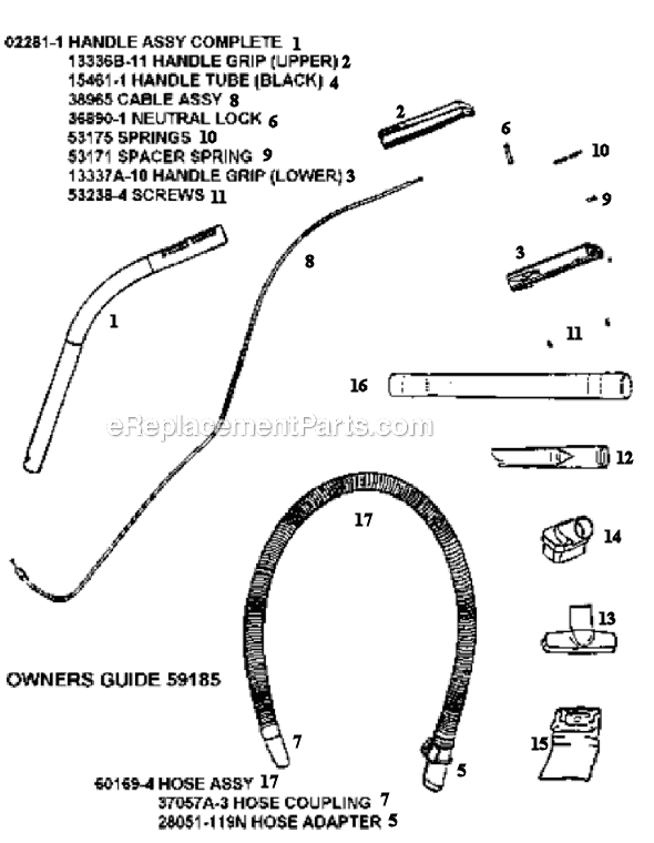 Eureka 5188AT Upright Vacuum Page C Diagram