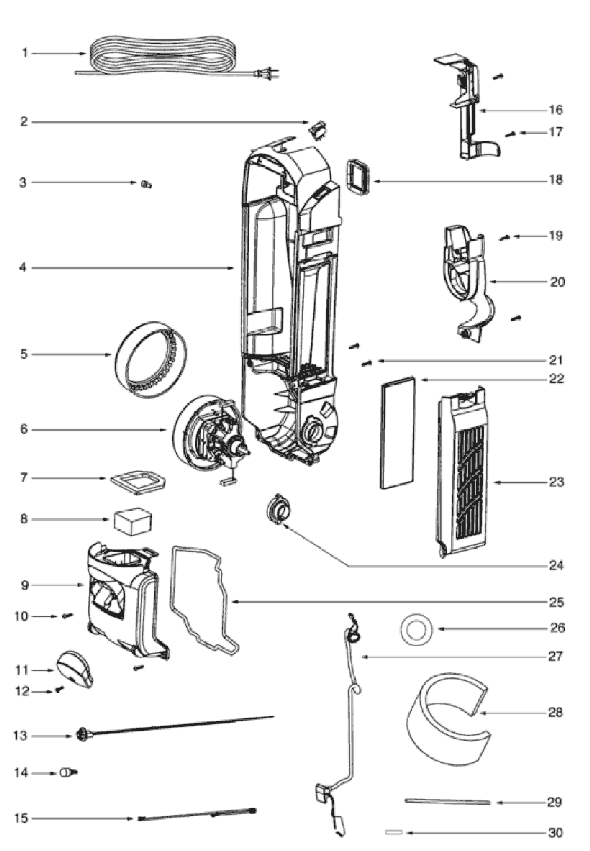 Eureka 5841AV Upright Vacuum Page B Diagram