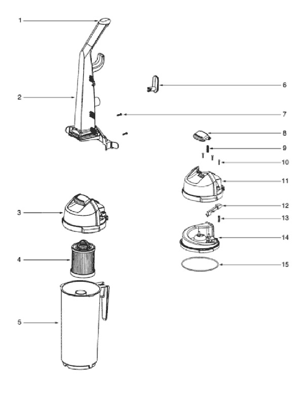 Eureka 5841AV Upright Vacuum Page C Diagram