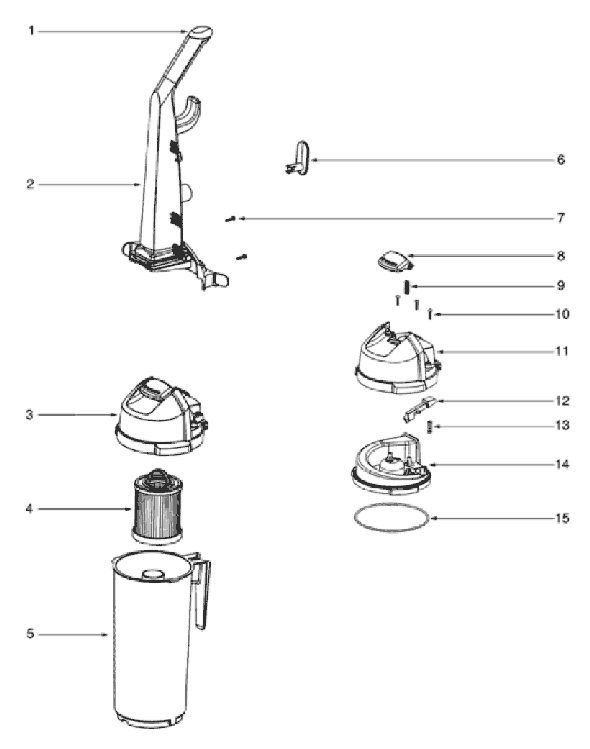 Eureka 5843AZ Upright Vacuum Page C Diagram