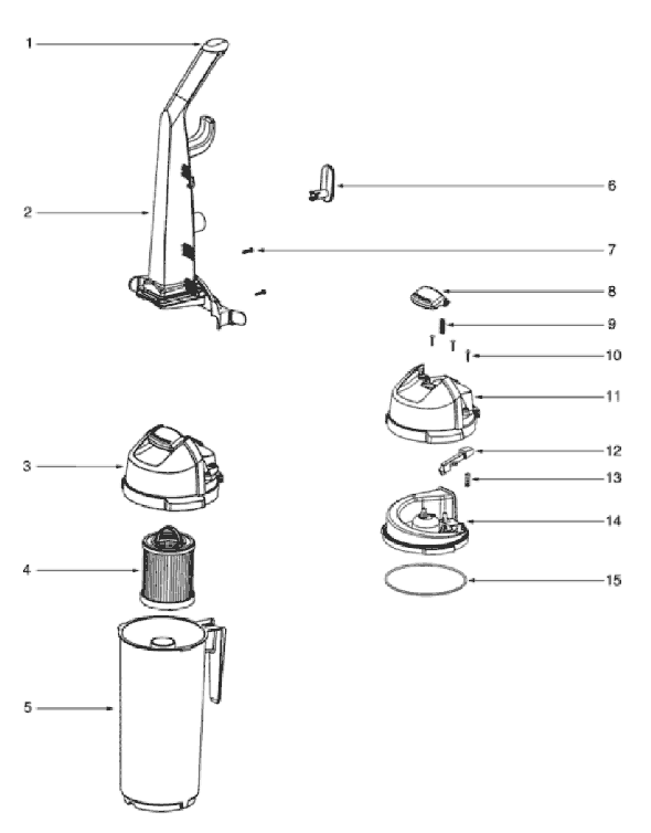 Eureka 5847BV Upright Vacuum Page C Diagram