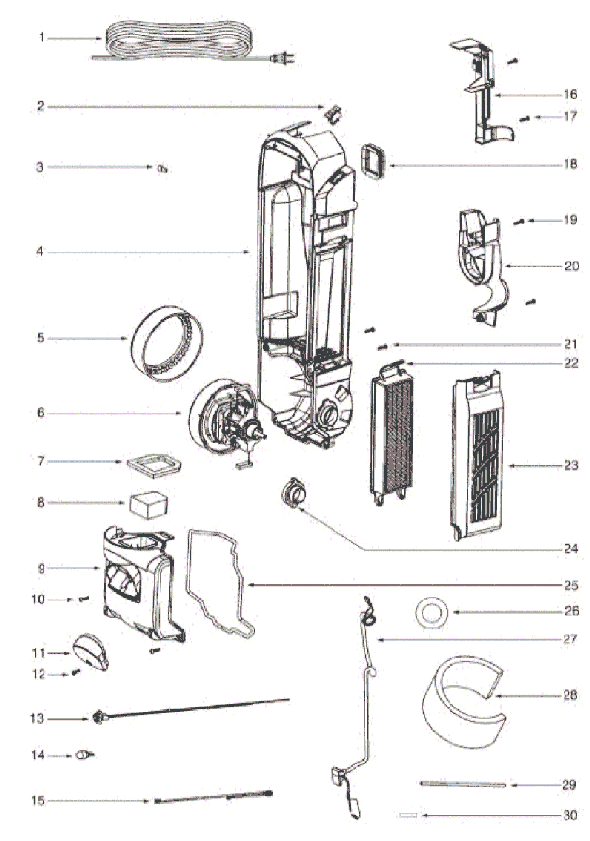 Eureka 5848AVZ Upright Vacuum Page C Diagram