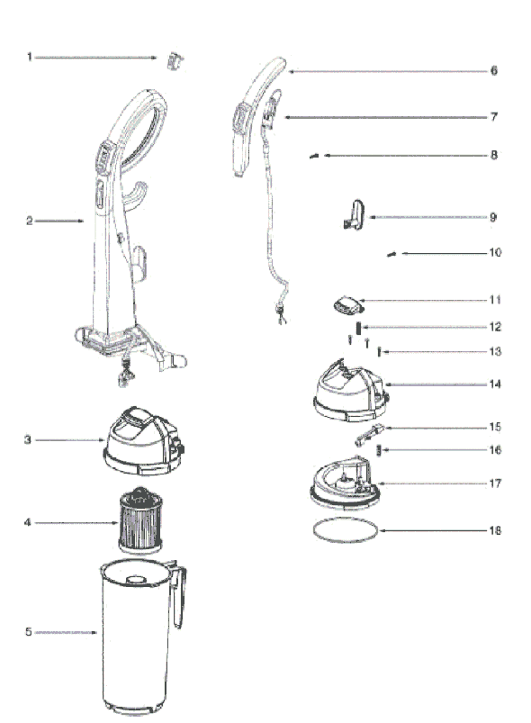 Eureka 5853A Upright Vacuum Page C Diagram