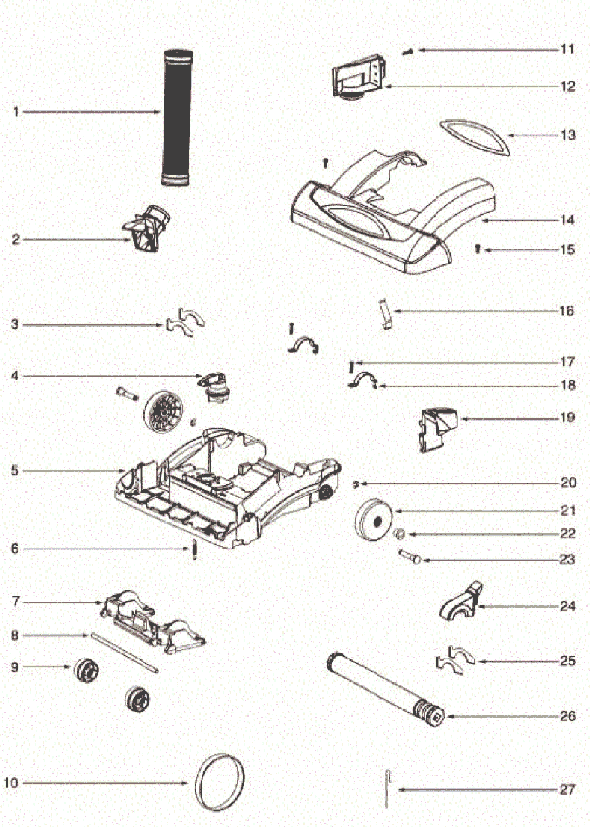 Eureka 5855AN Upright Vacuum Page B Diagram