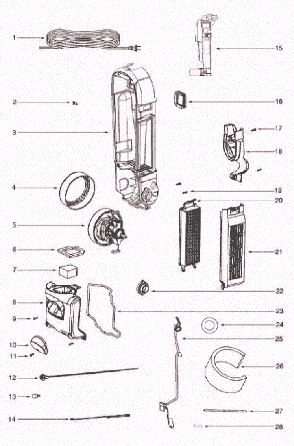 Eureka 5855AN Upright Vacuum Page D Diagram