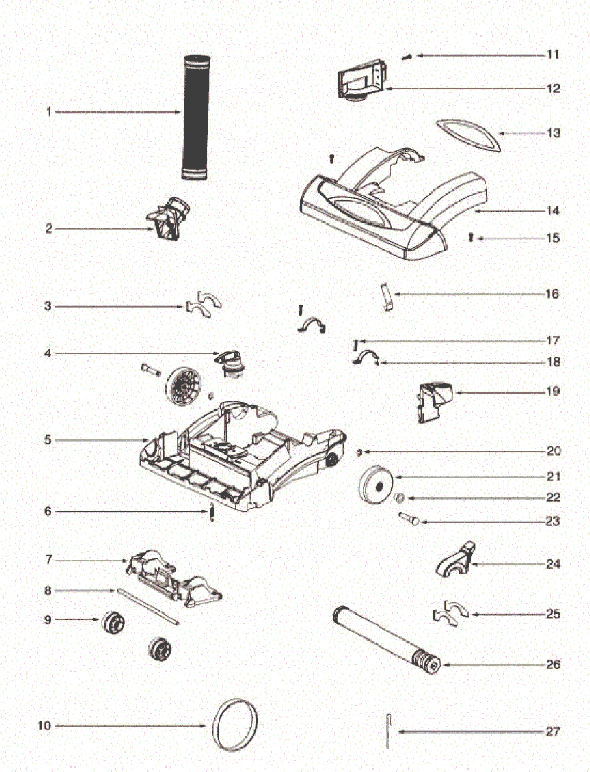 Eureka 5855BZ Upright Vacuum Page B Diagram