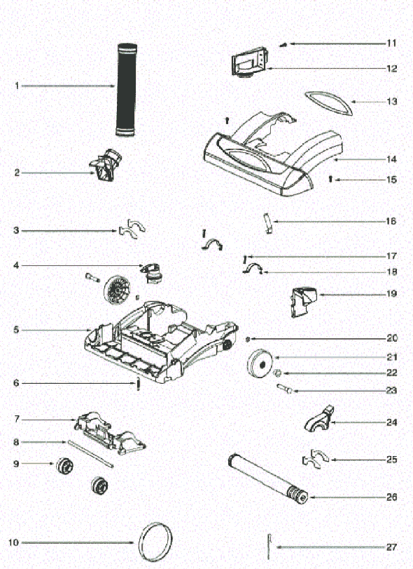 Eureka 5856DVZ Upright Vacuum Page B Diagram