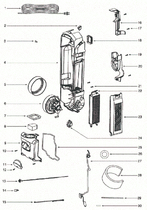 Eureka 5856DVZ Upright Vacuum Page D Diagram