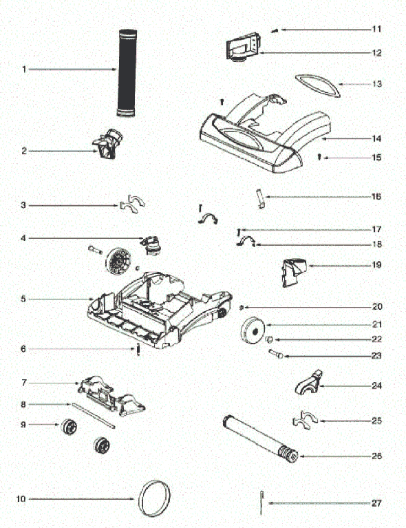 Eureka 5860BVZ Upright Vacuum Page B Diagram