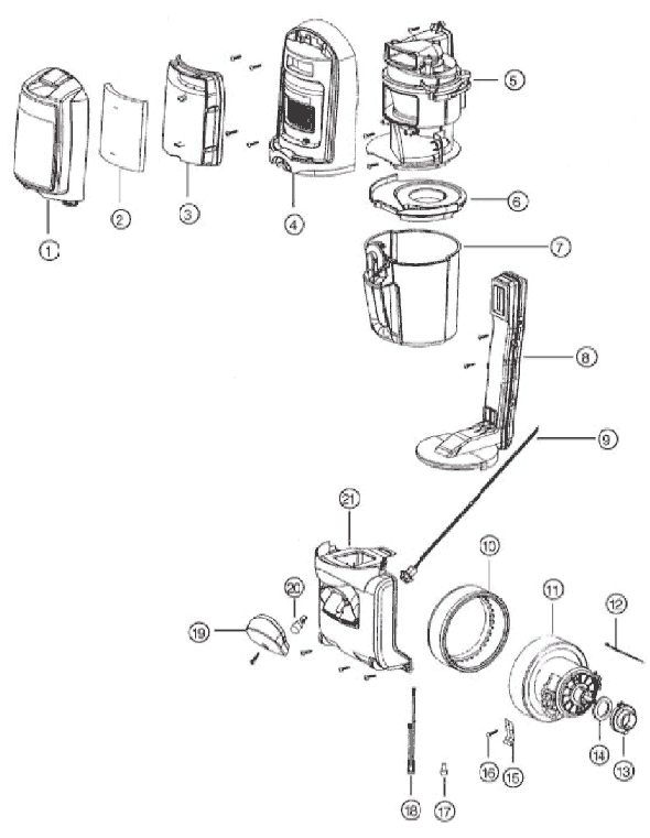 Eureka 5892AVZ Upright Vacuum Page C Diagram