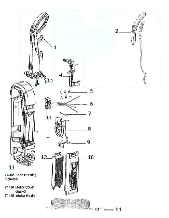 Eureka 5892AVZ Upright Vacuum Page D Diagram