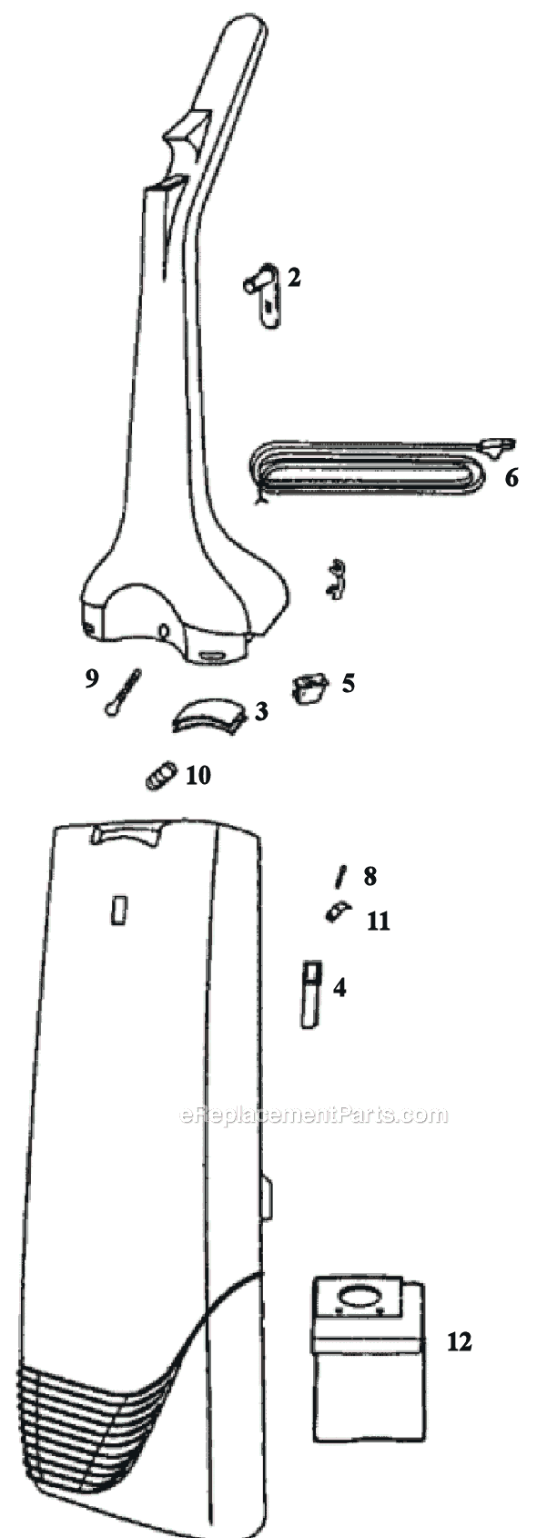 Eureka 6425AT Upright Vacuum Page C Diagram