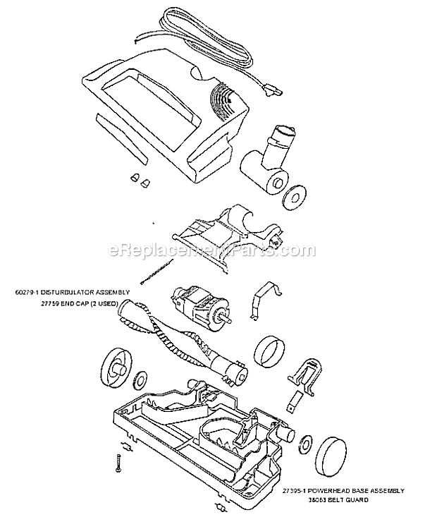 Eureka 6810D Aero Powerteam Canister Vacuum Page C Diagram