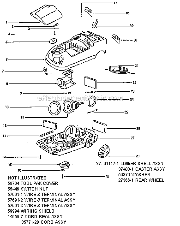 Eureka 6874A Aero Home Cleaning System Canister Vacuum Page B Diagram